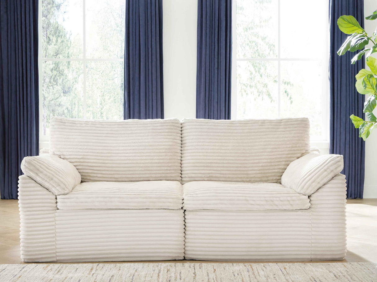 Fannin Ivory Loveseat by Ashley at Eve Furniture