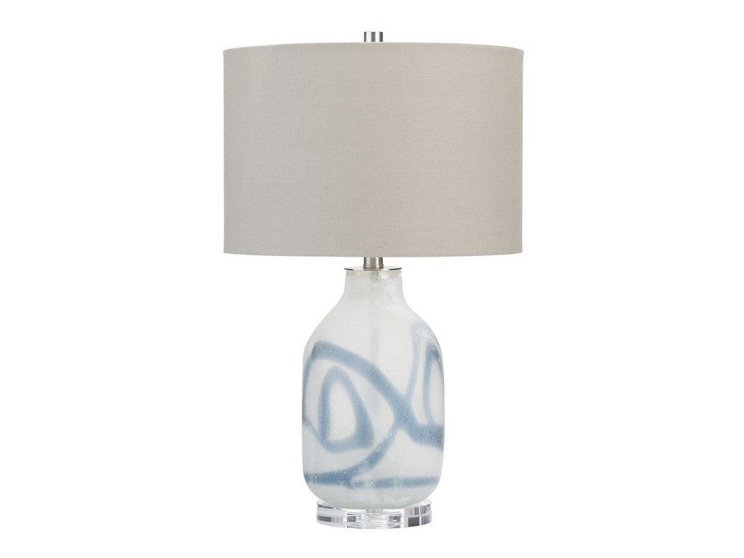 Fanning White/Blue Table Lamp by Crestview at Eve Furniture