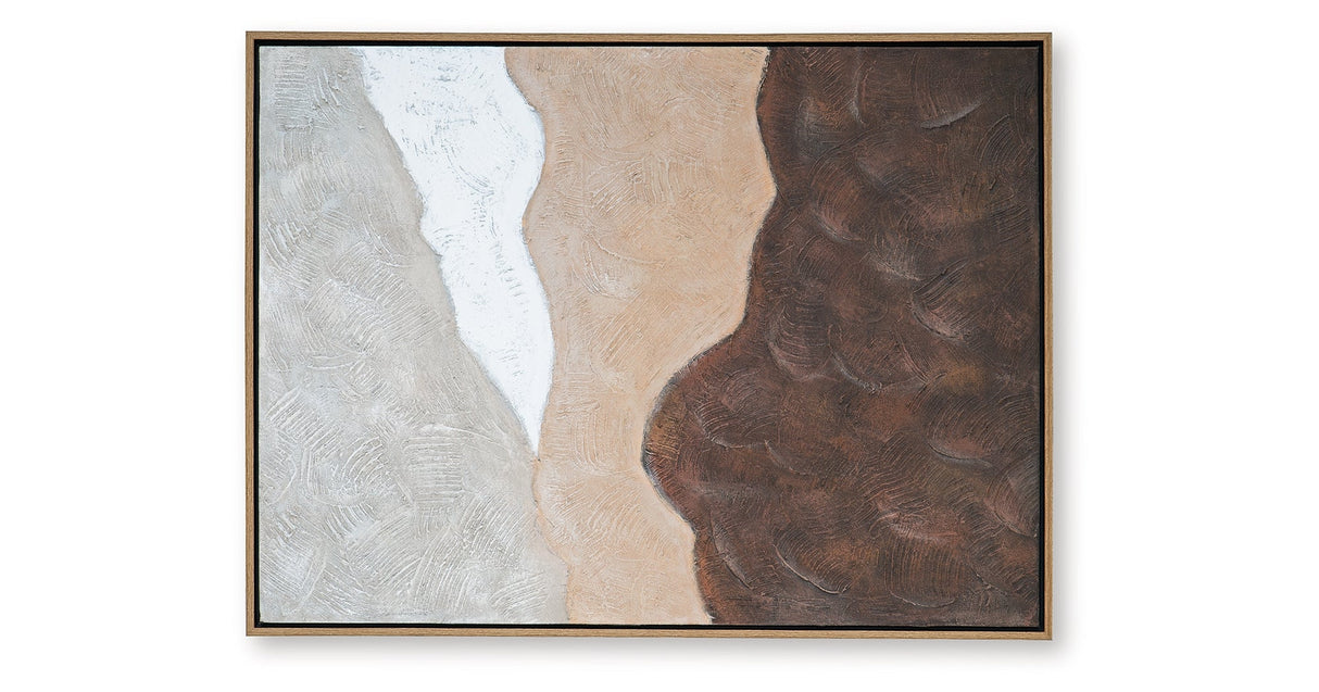 Fanthorne Tan/Brown/White Wall Art by ASHLEY FURNITURE at Eve Furniture