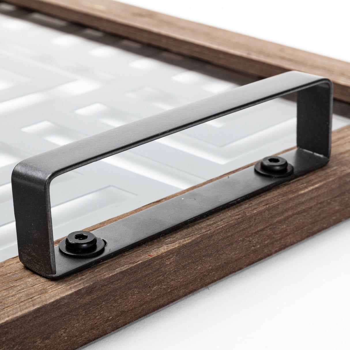 Fantuz Gray Metal, Wood and Glass Serving Tray by Mercana at Eve Furniture