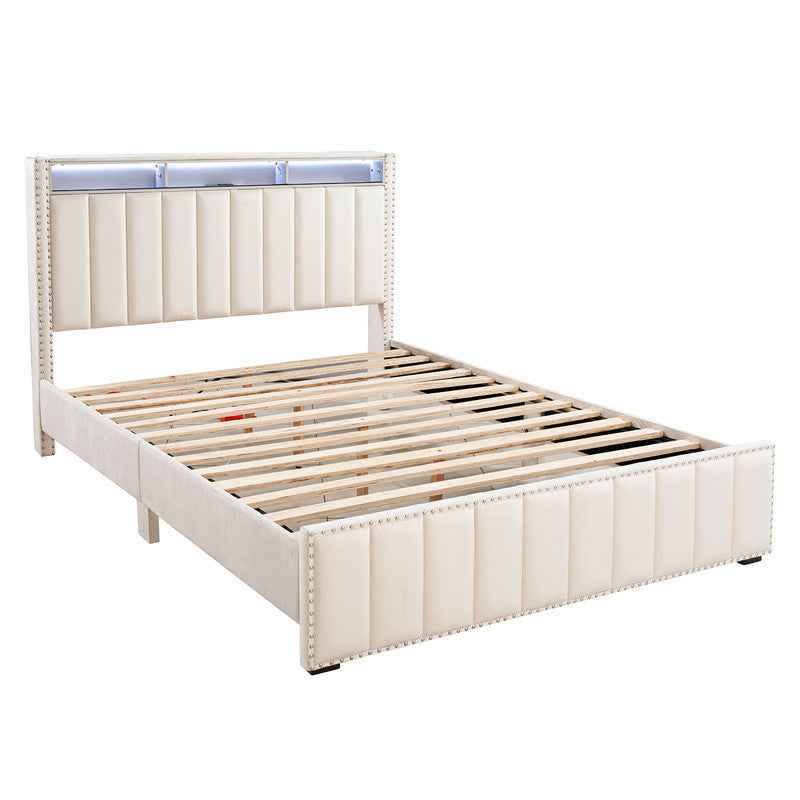 Farese Beige Queen Bed by Furniture of America at Eve Furniture