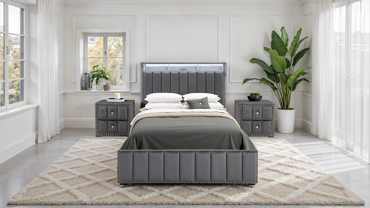 Farese Dark Gray Queen Bedroom Set by Furniture of America at Eve Furniture