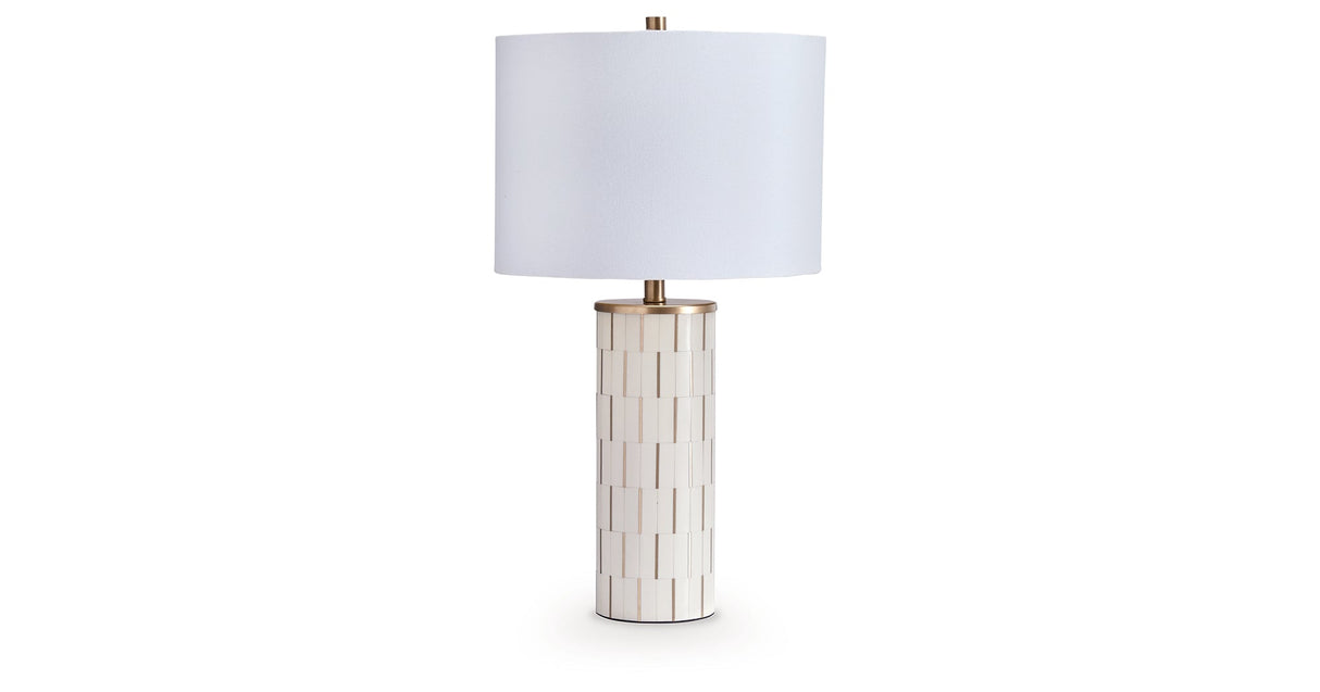 Faridworth White/Gold Finish Table Lamp by Ashley at Eve Furniture