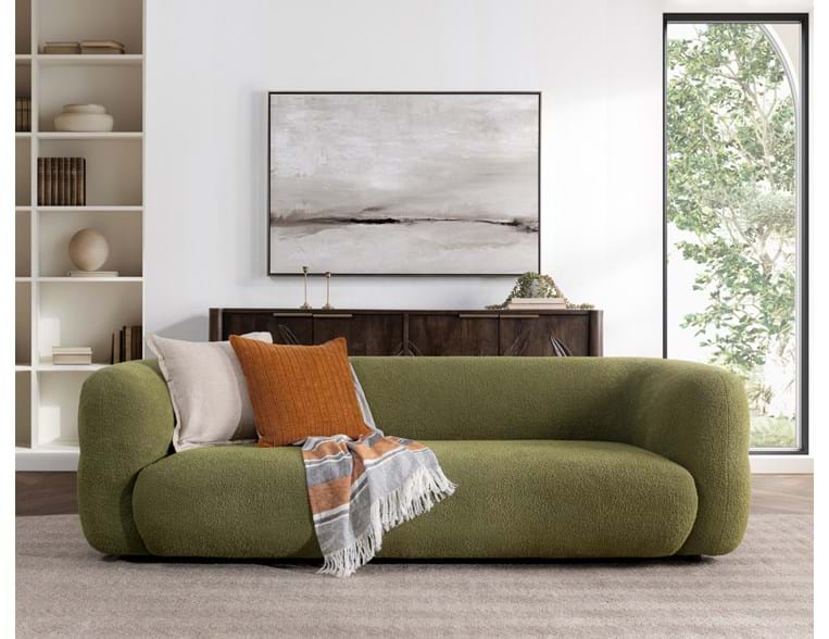 Faris Dark Olive Upholstered Sofa by Classic Home at Eve Furniture