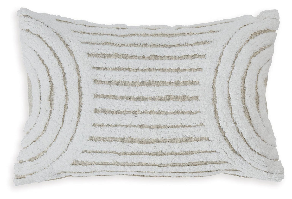 Farissen White/Tan Pillow (Set of 4) by Ashley at Eve Furniture