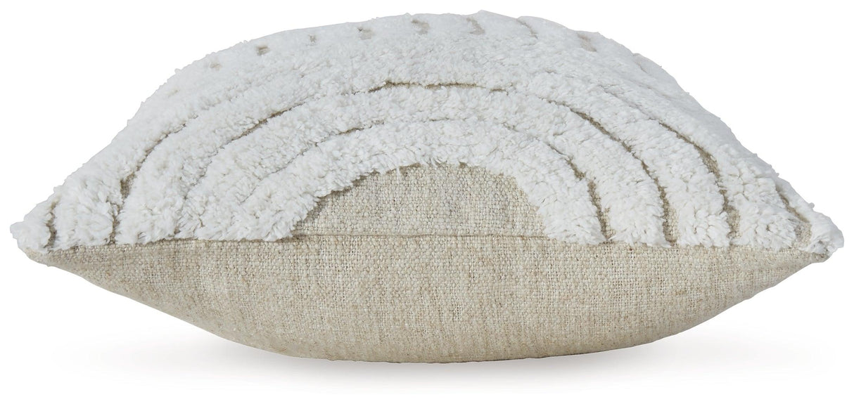 Farissen White/Tan Pillow (Set of 4) by Ashley at Eve Furniture