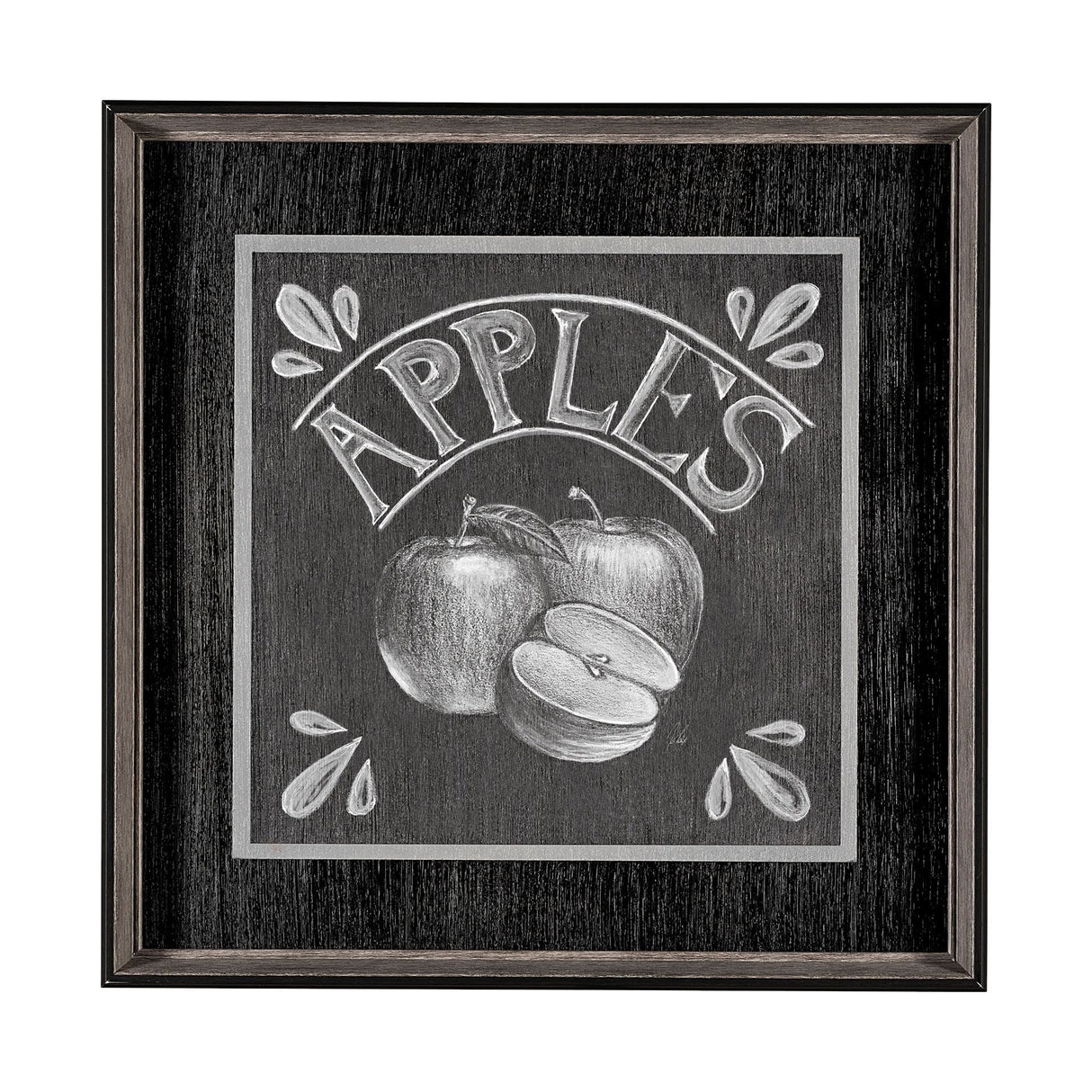 Farm Fresh Apples by Mercana Studio a Hand Embellished Textured Framed Art Print by Mercana at Eve Furniture