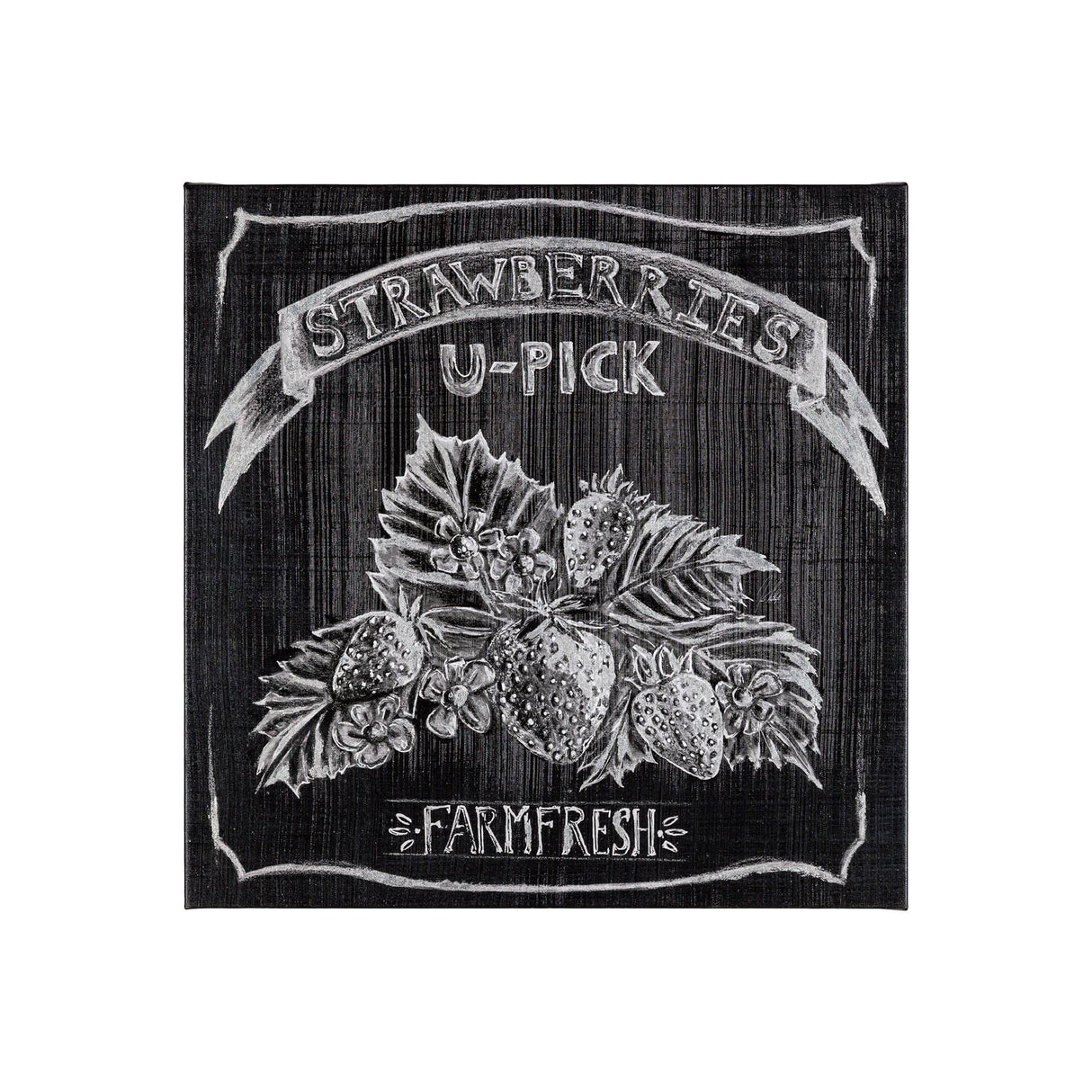 Farm Fresh Strawberries by Mercana Studio a Hand Embellished Textured Canvas by Mercana at Eve Furniture