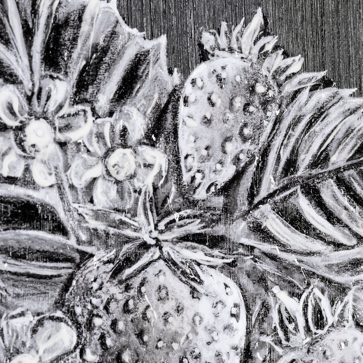 Farm Fresh Strawberries by Mercana Studio a Hand Embellished Textured Framed Art Print by Mercana at Eve Furniture