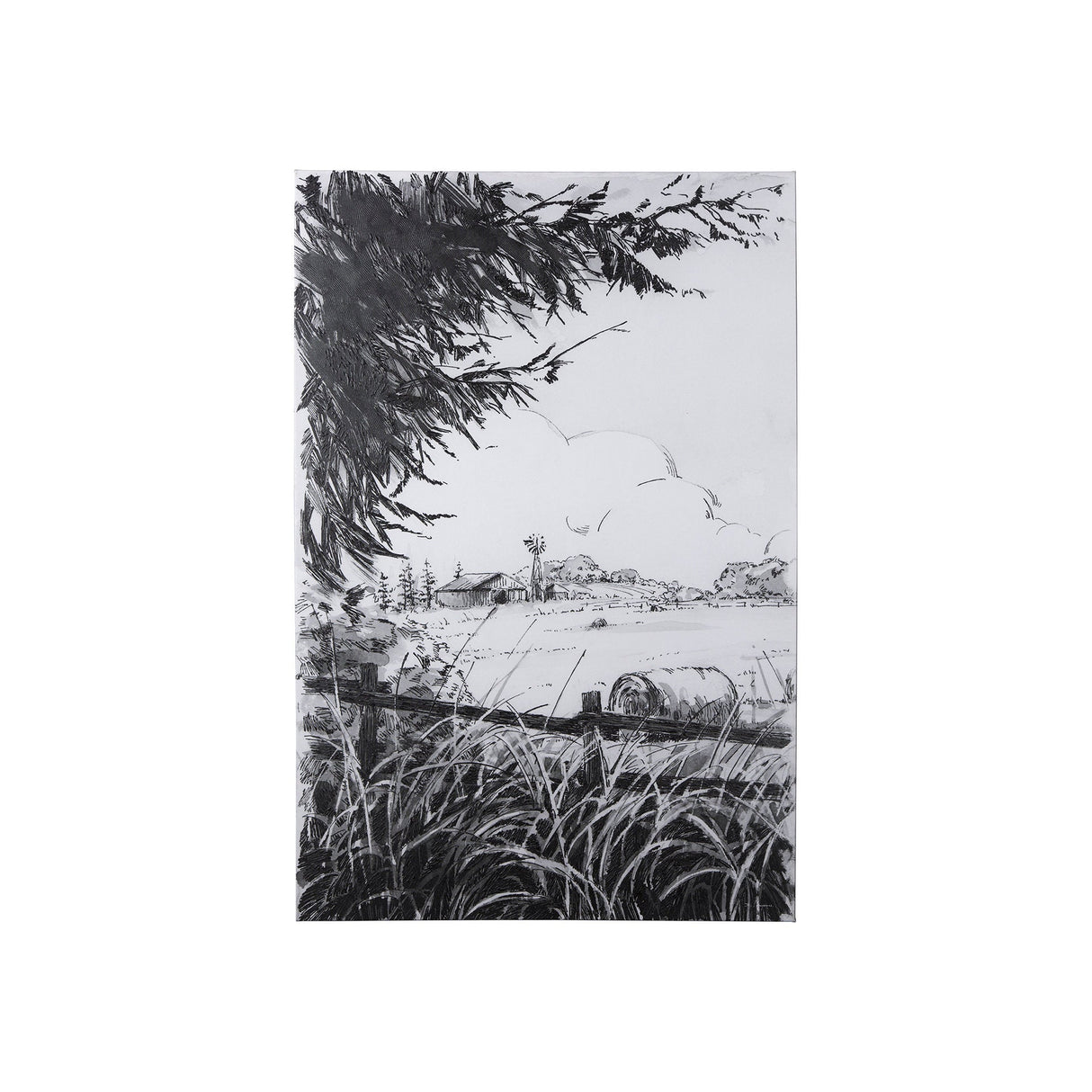 Farm View I by Mercana Studio a Hand Embellished Textured Canvas by Mercana at Eve Furniture