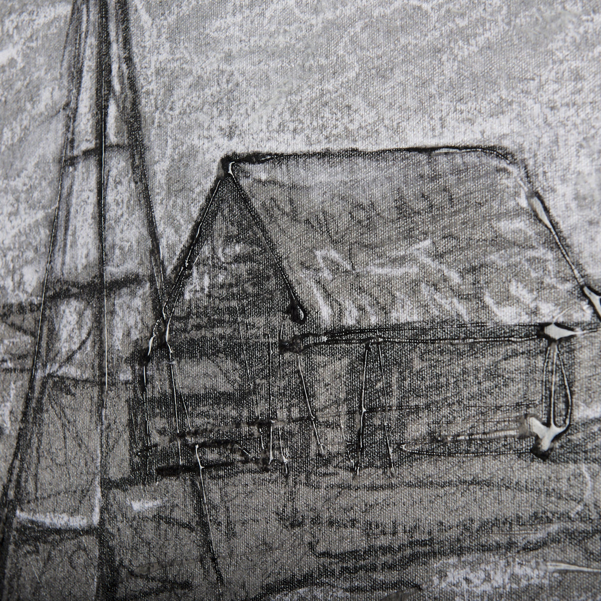 Farm view sketch I by Mercana Studio a Hand Embellished Textured Canvas by Mercana at Eve Furniture