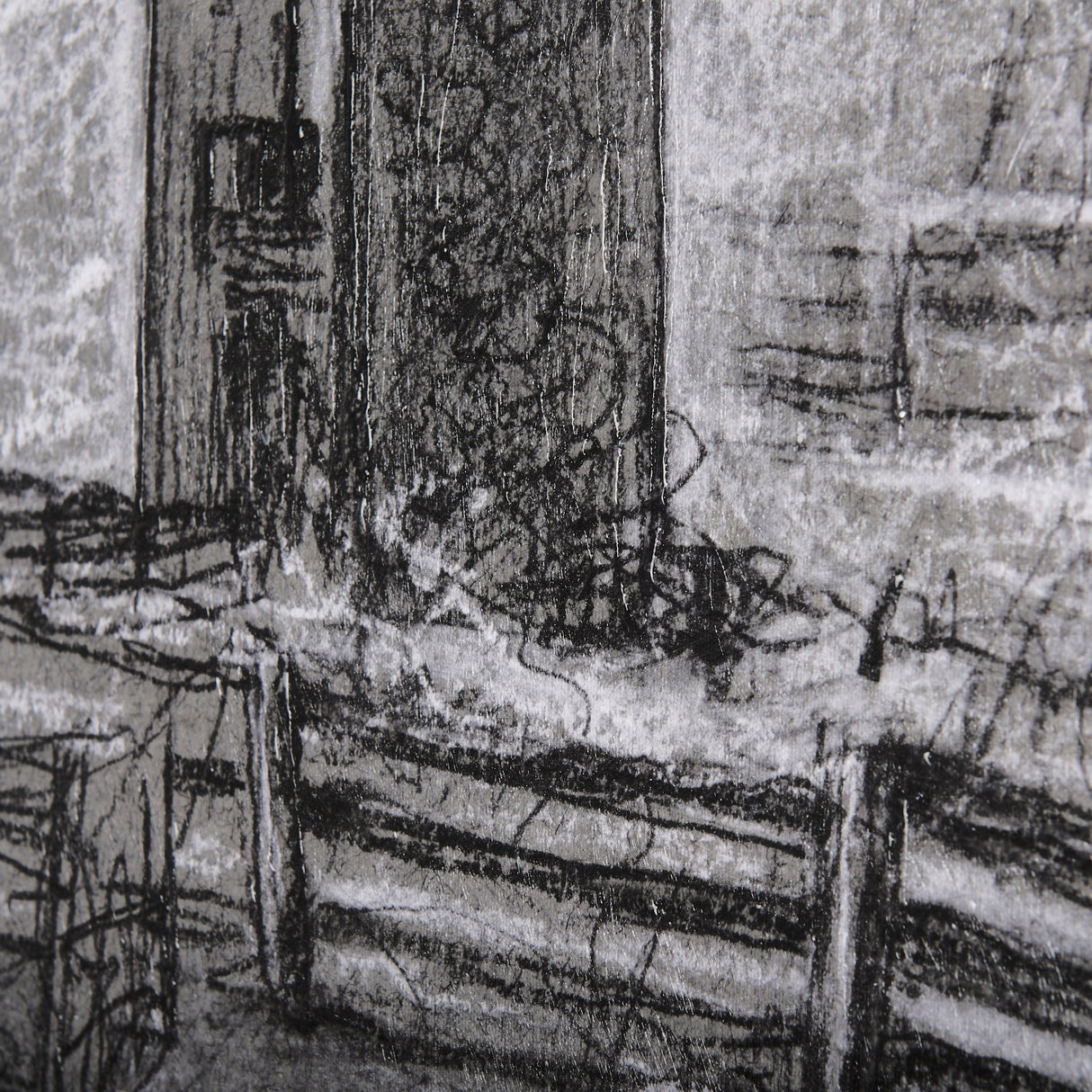 Farm view sketch II by Mercana Studio a Hand Embellished Textured Canvas by Mercana at Eve Furniture