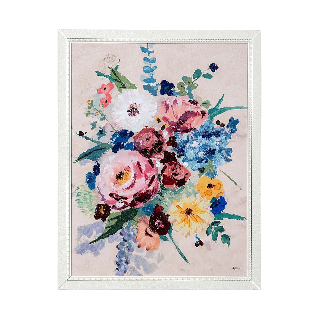 Farmhouse Flowers I by Barbara Fleming a Hand Embellished Textured Framed Art Print by Mercana at Eve Furniture