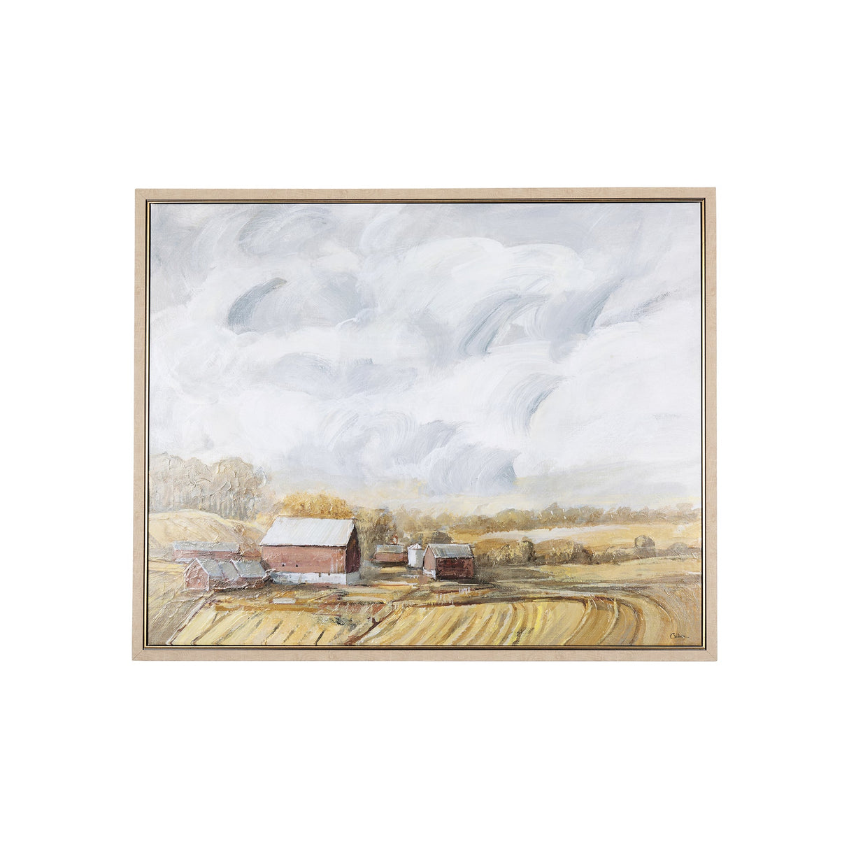 Farmland view I by Mercana Studio a Hand Embellished Textured Framed Canvas by Mercana at Eve Furniture