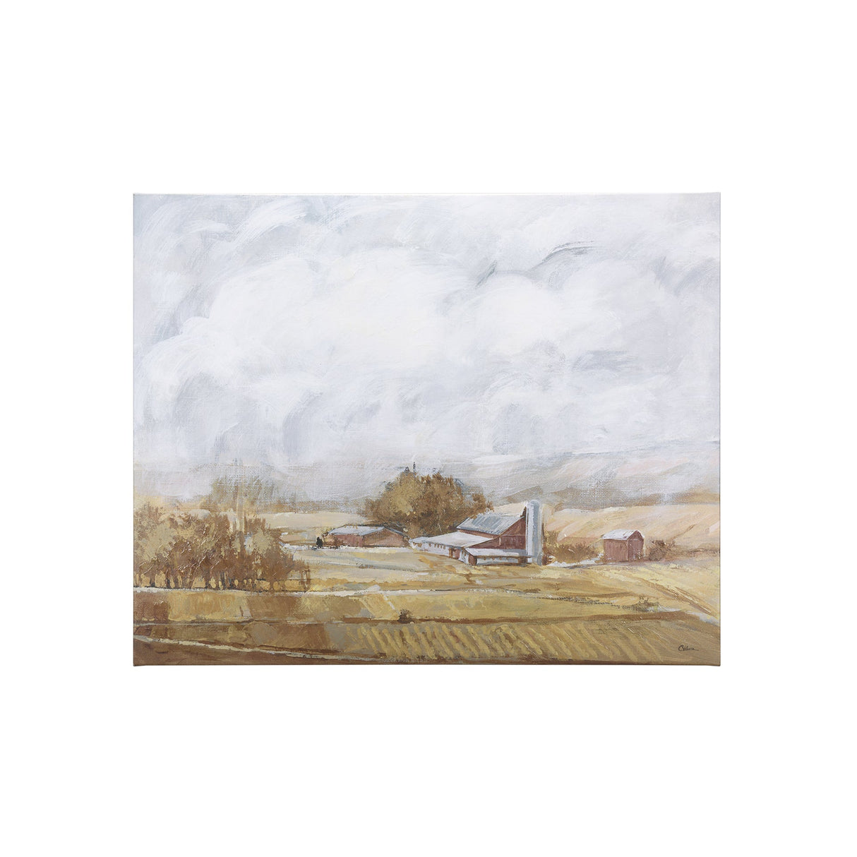 Farmland view II by Mercana Studio a Hand Embellished Textured Canvas by Mercana at Eve Furniture
