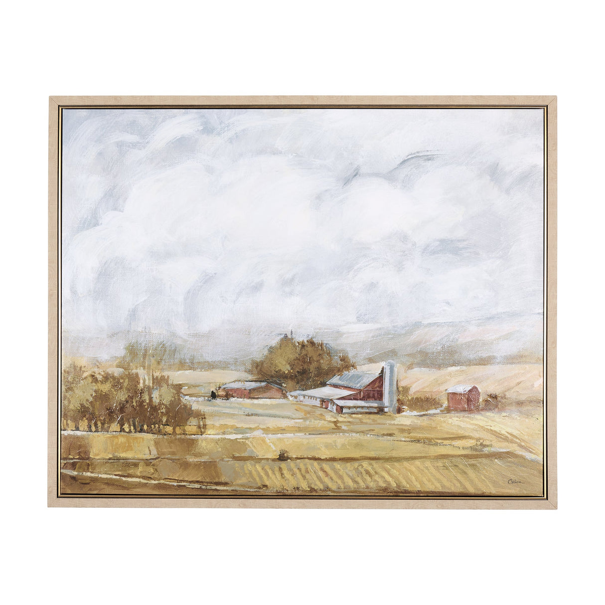 Farmland view II by Mercana Studio a Hand Embellished Textured Framed Canvas by Mercana at Eve Furniture