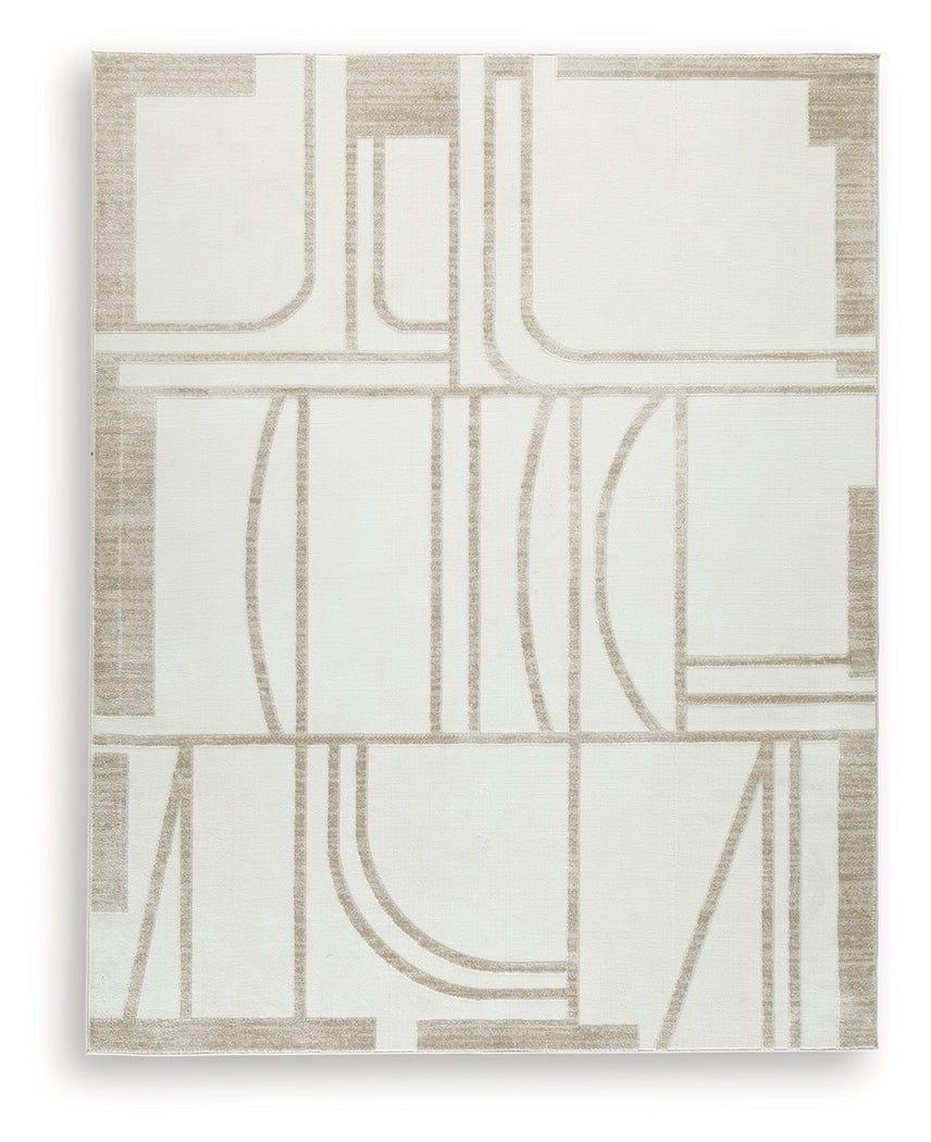 Farongrove Ivory/Beige Large Rug by Ashley at Eve Furniture