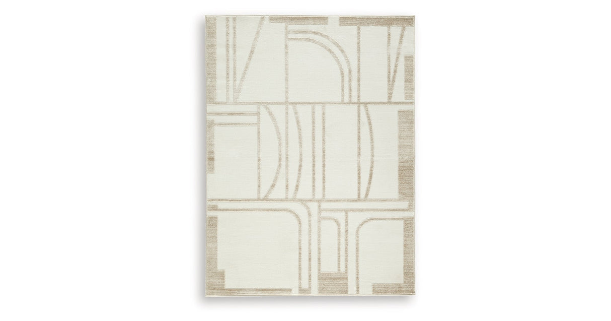 Farongrove Ivory/Beige Medium Rug by Ashley at Eve Furniture