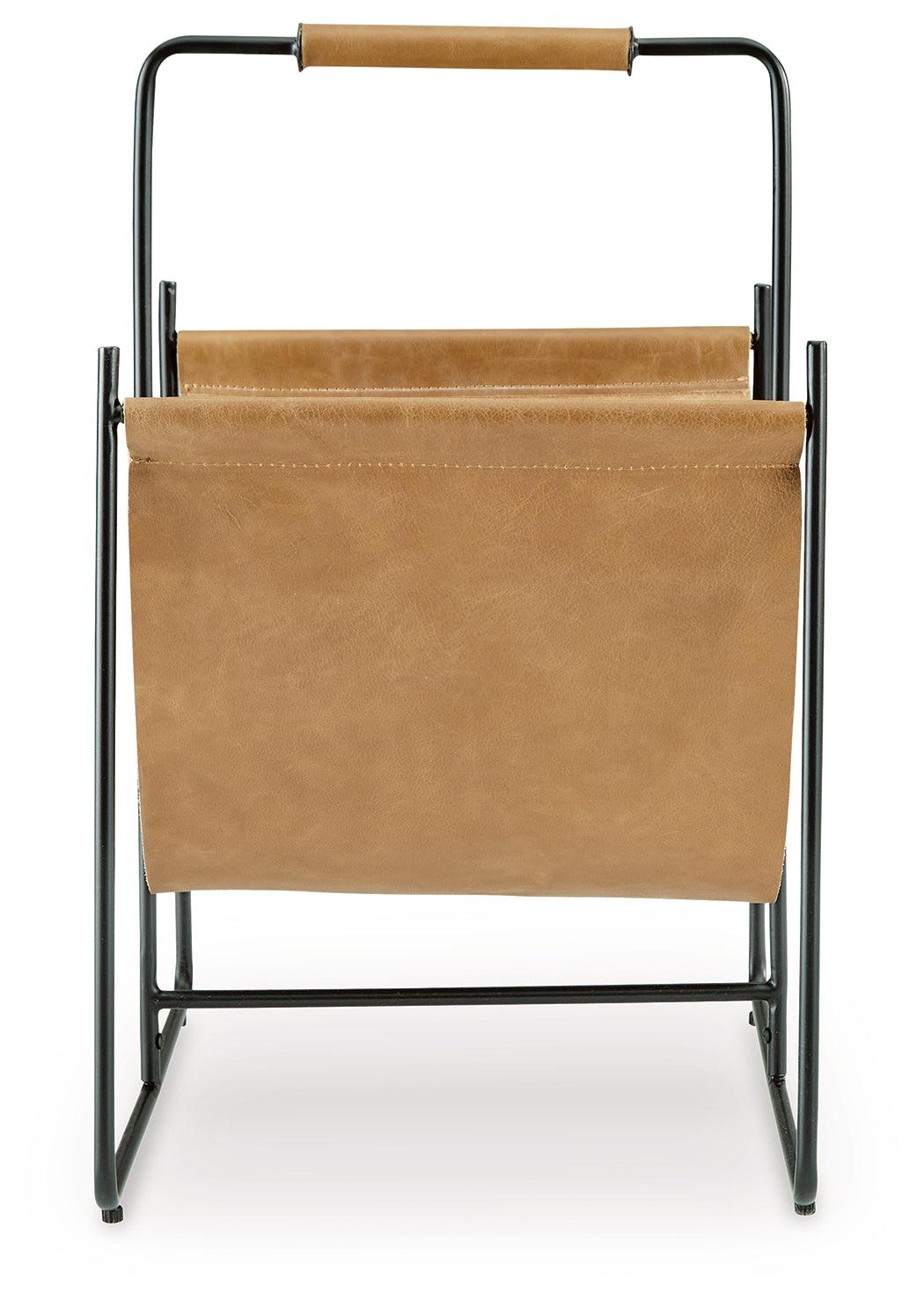 Faronworth Brown/Black Magazine Rack by Ashley at Eve Furniture