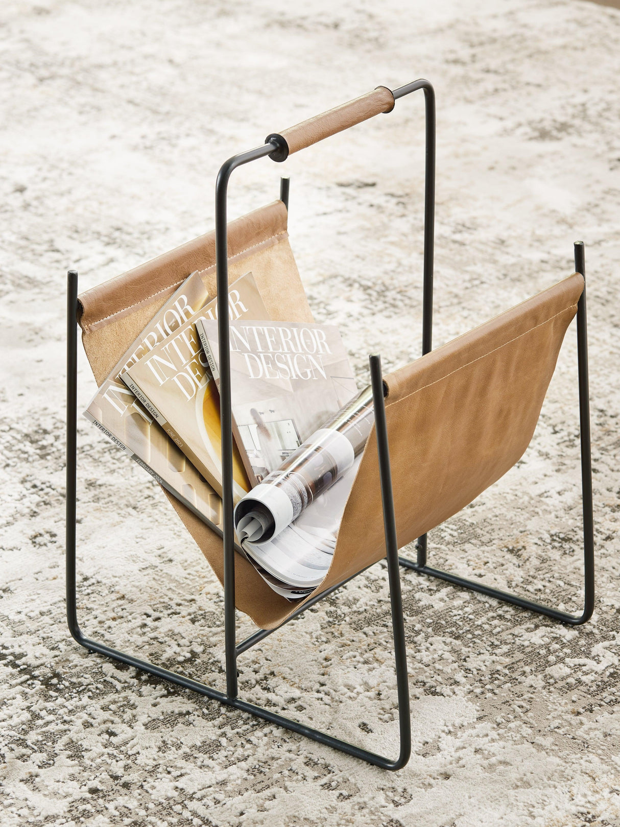 Faronworth Brown/Black Magazine Rack by Ashley at Eve Furniture