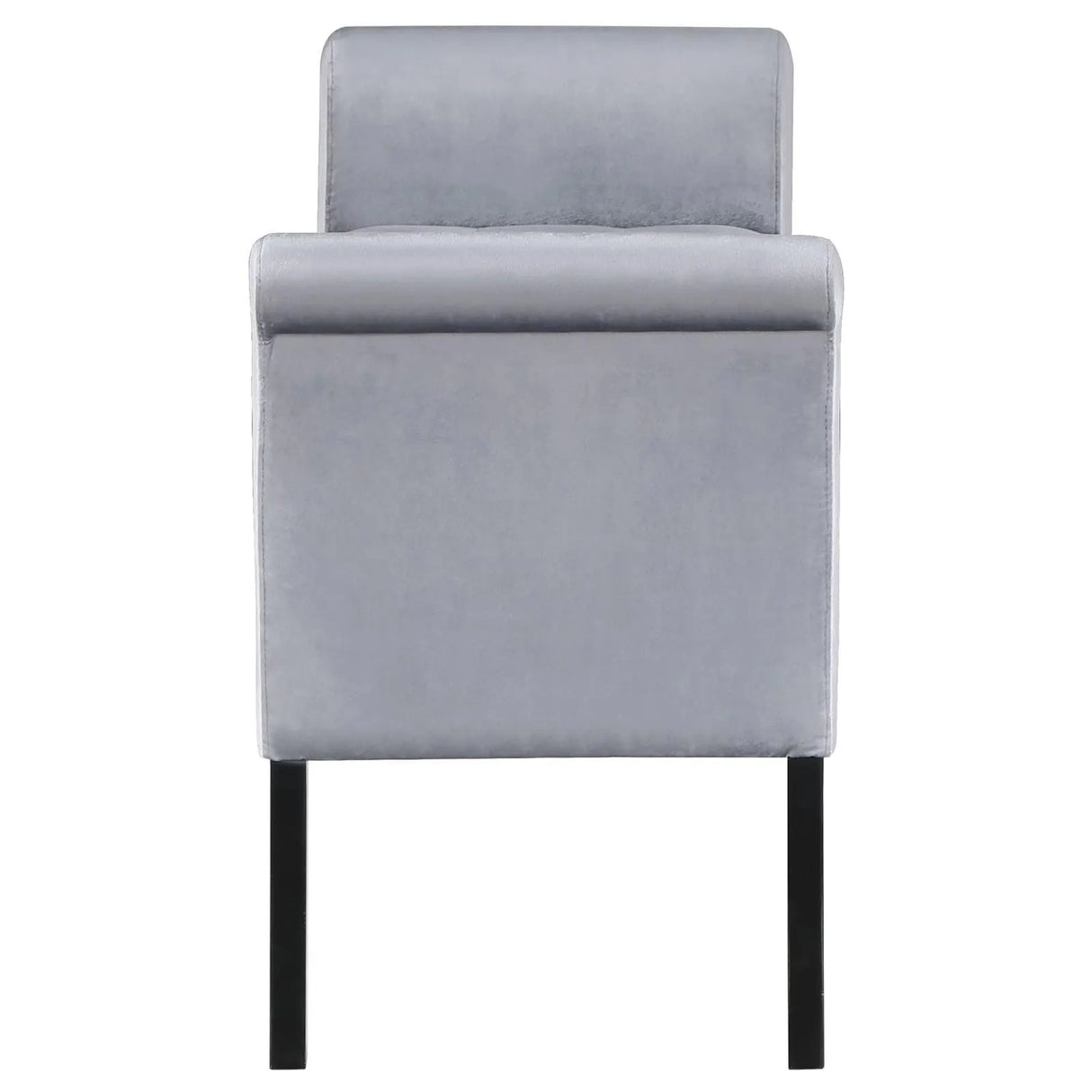 Farrah Silver and Black Upholstered Rolled Arms Storage Bench by Coaster at Eve Furniture