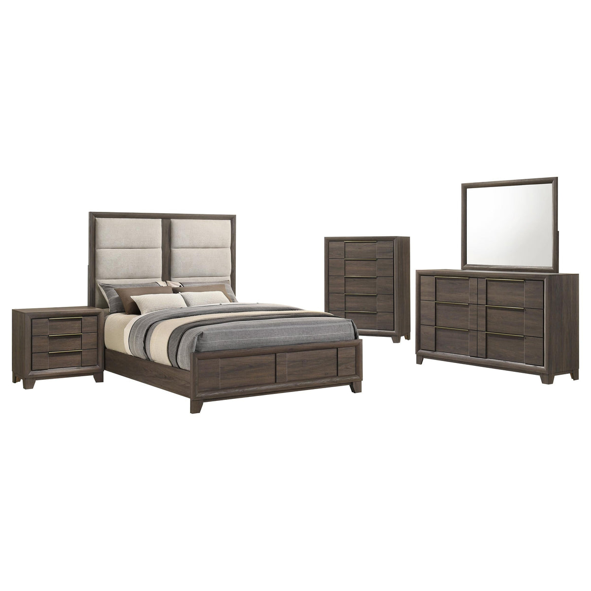 Farre Dark Brown 5-Piece Eastern King Bedroom Set by Coaster at Eve Furniture