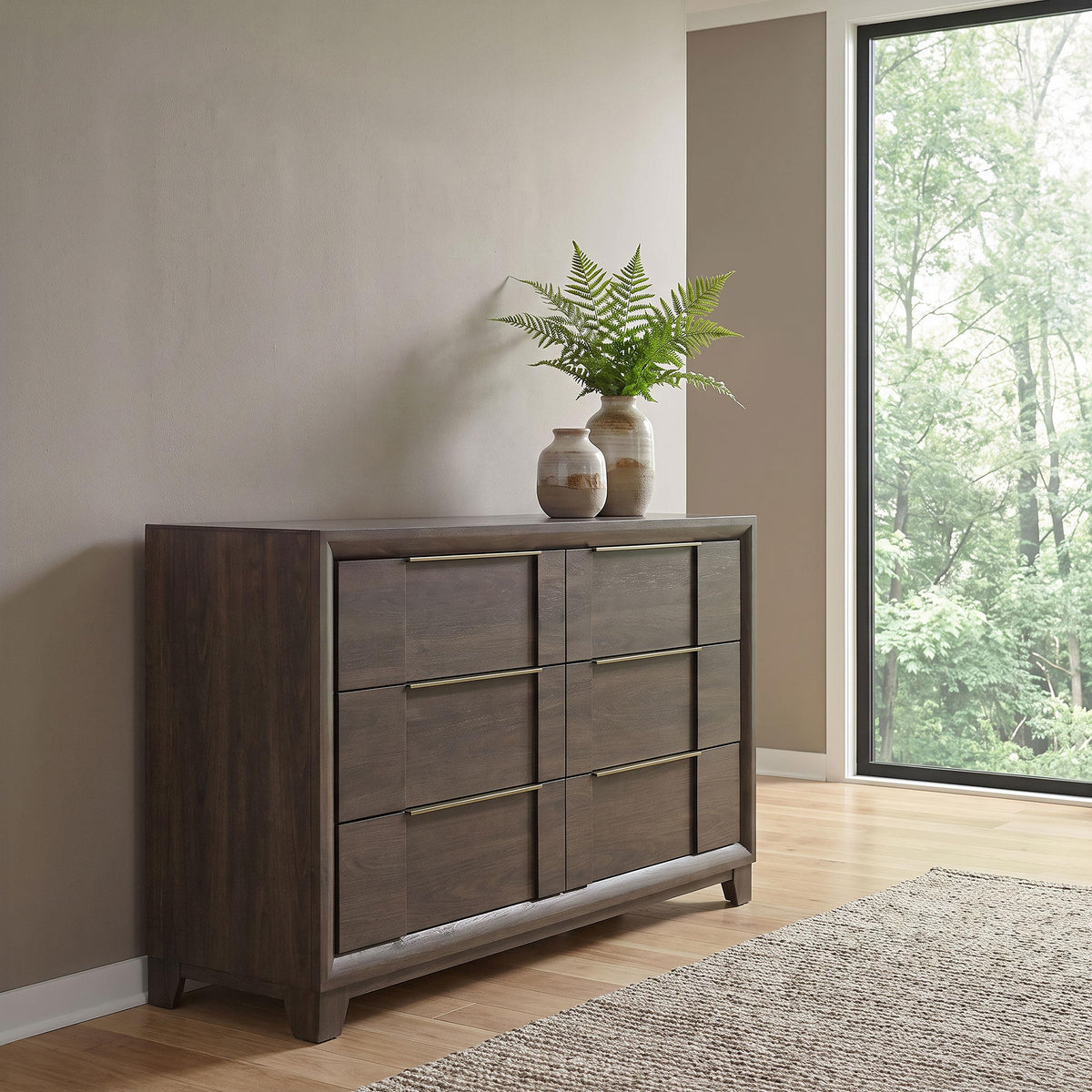 Farre Dark Brown 6-Drawer Dresser by Coaster at Eve Furniture
