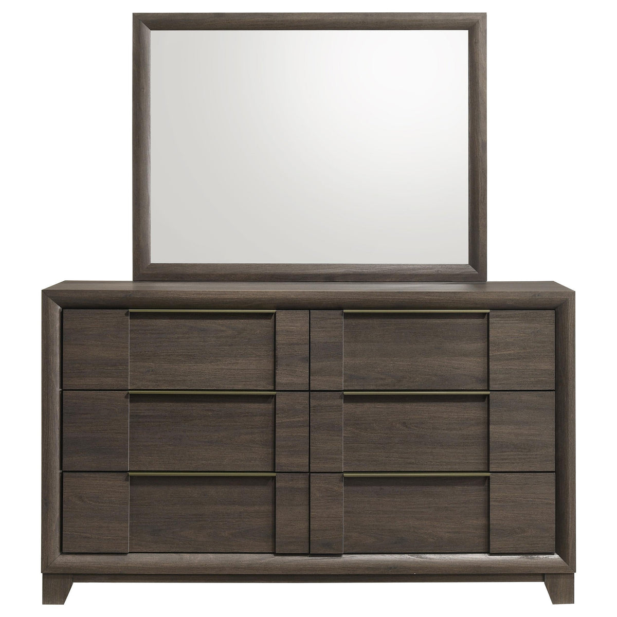 Farre Dark Brown 6-Drawer Dresser with Mirror by Coaster at Eve Furniture