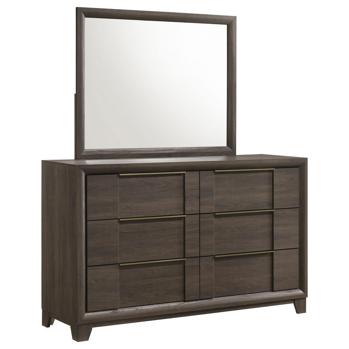 Farre Dark Brown 6-Drawer Dresser with Mirror by Coaster at Eve Furniture