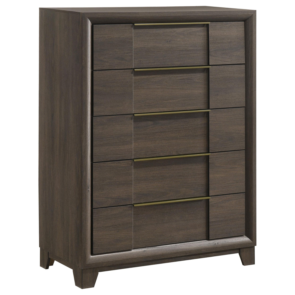 Farre Dark Brown/Beige 5-Piece Queen Upholstered Storage Bedroom Set by Coaster at Eve Furniture