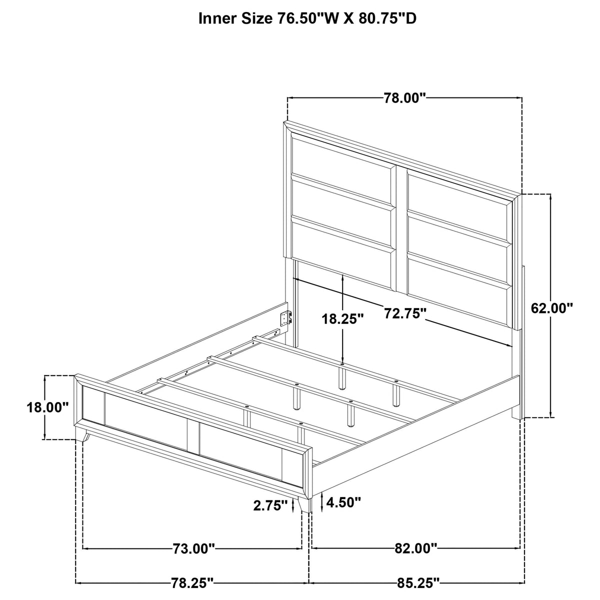 Farre Dark Brown/Beige Eastern King Upholstered Platform Panel Bed by Coaster at Eve Furniture