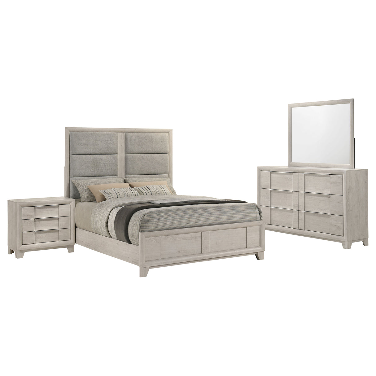 Farre Washed Grey 4-piece Queen Bedroom Set by Coaster at Eve Furniture