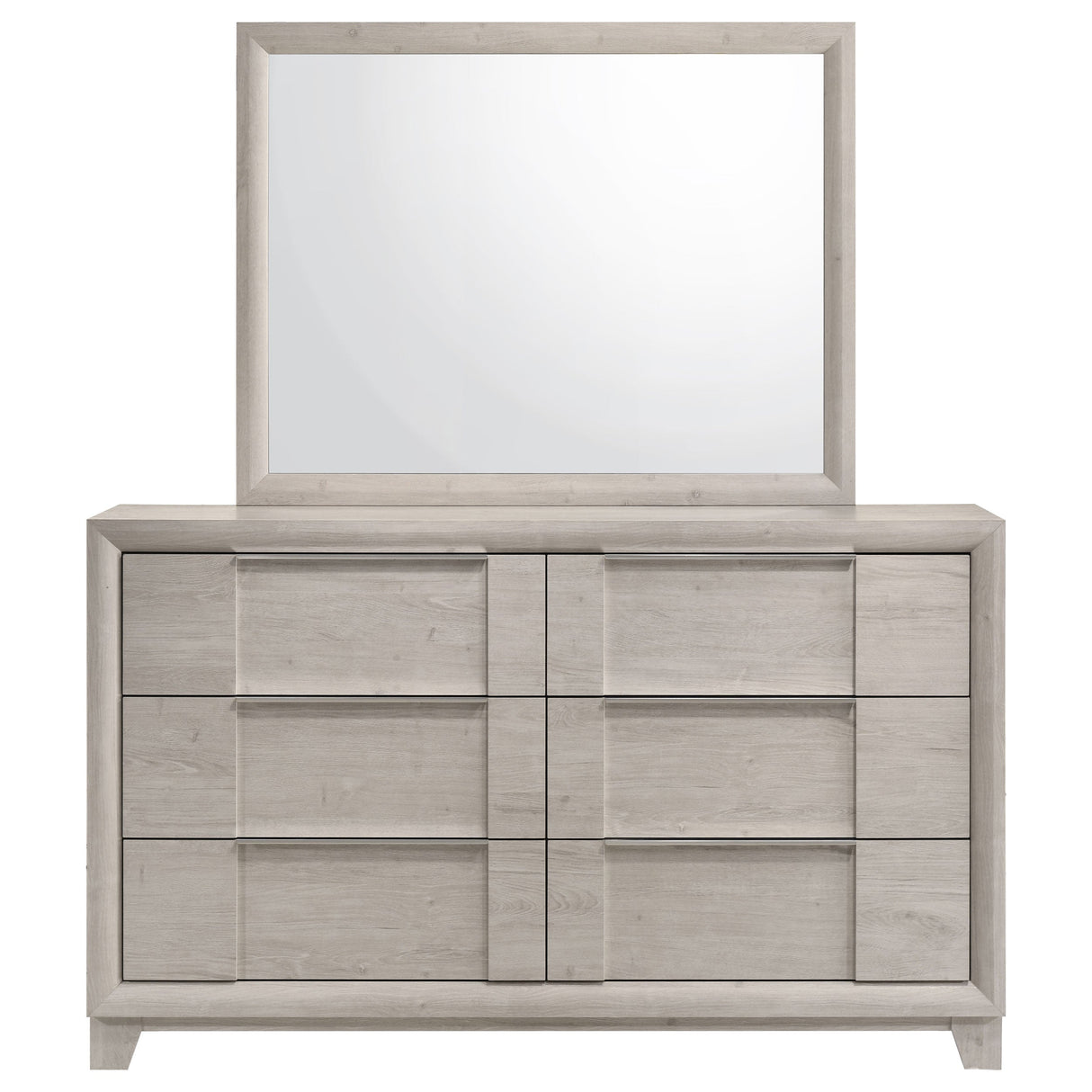 Farre Washed Grey 6-drawer Dresser With Mirror by Coaster at Eve Furniture