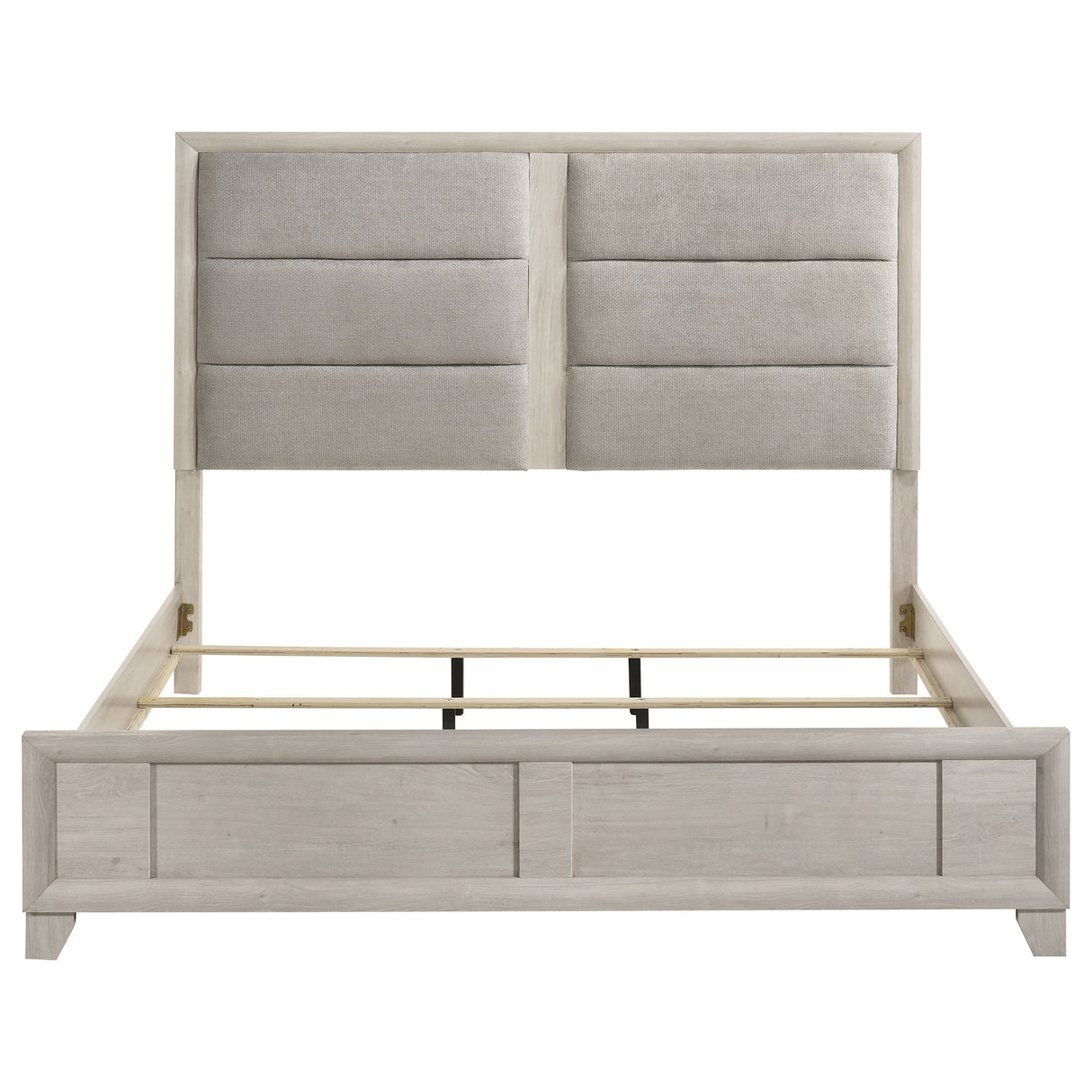 Farre Washed Grey Eastern King Upholstered Platform Panel Bed by Coaster at Eve Furniture