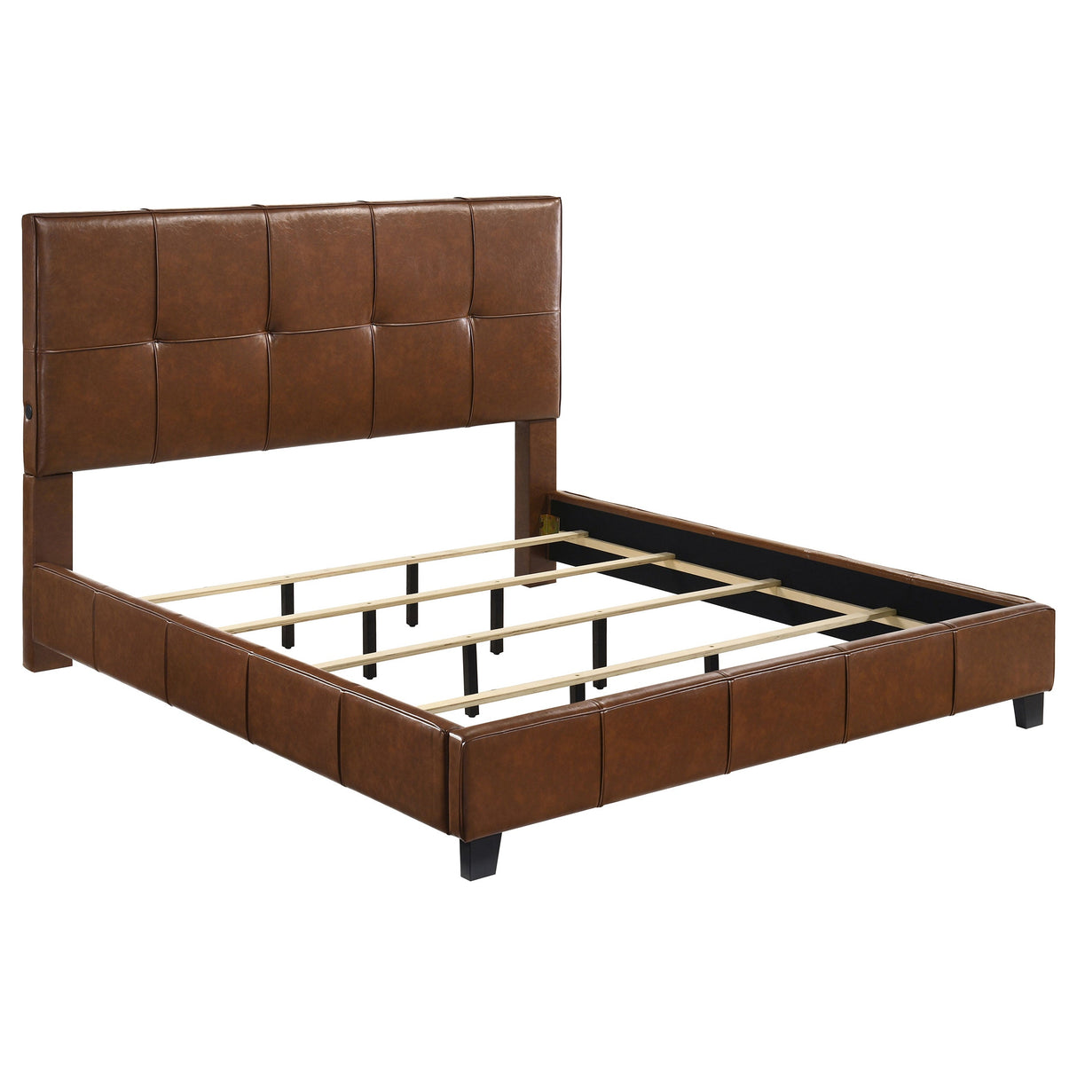 Farrell Brown California King Leatherette Panel Bed by Coaster at Eve Furniture