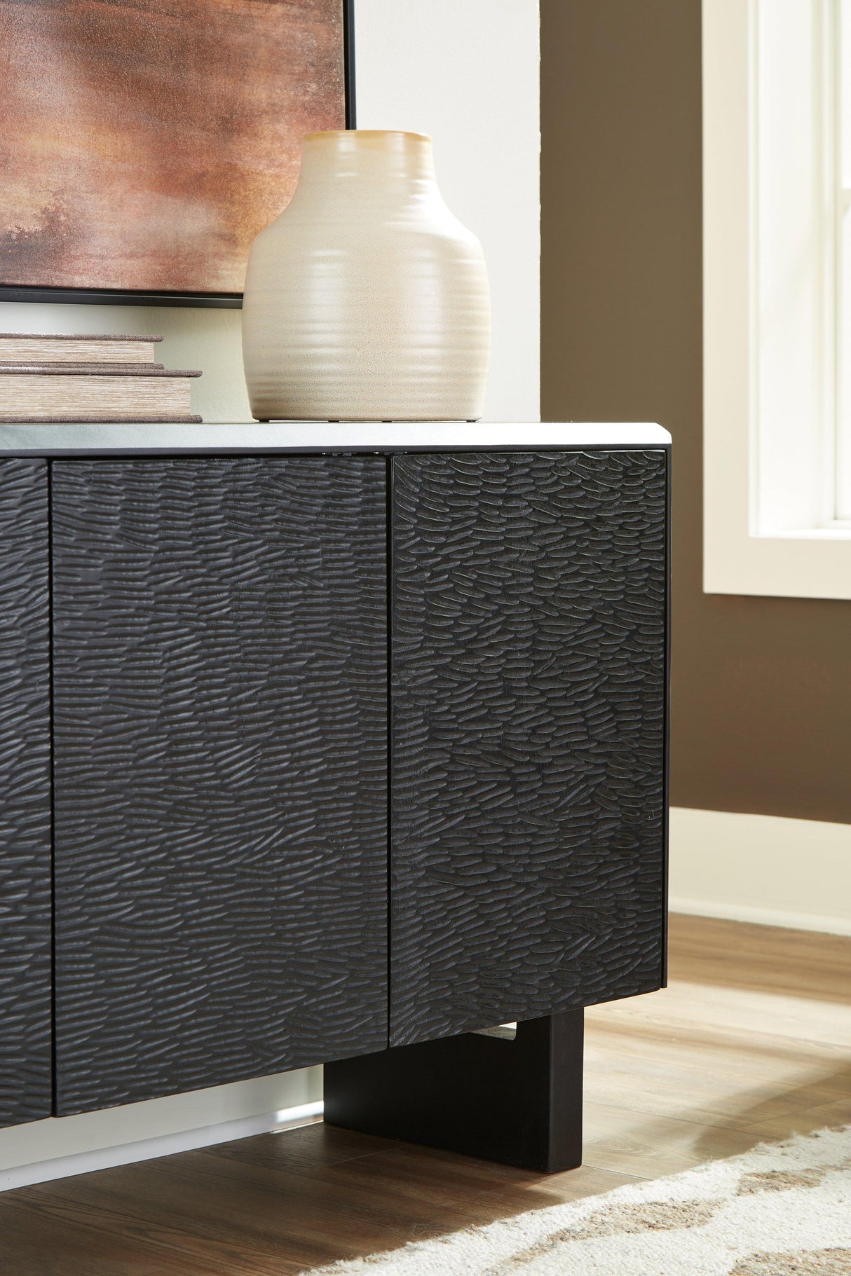 Farrelmore Black Accent Cabinet by Ashley at Eve Furniture