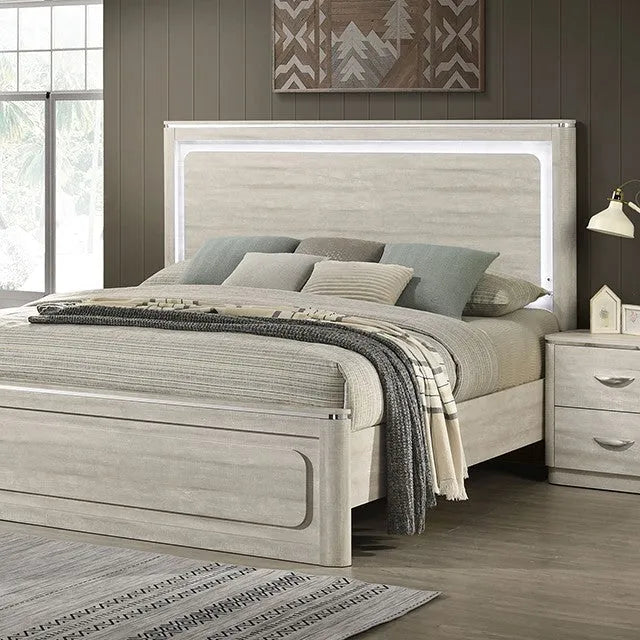 Farsund Dusty Gray 5-Piece Queen Bedroom Set by Furniture of America at Eve Furniture