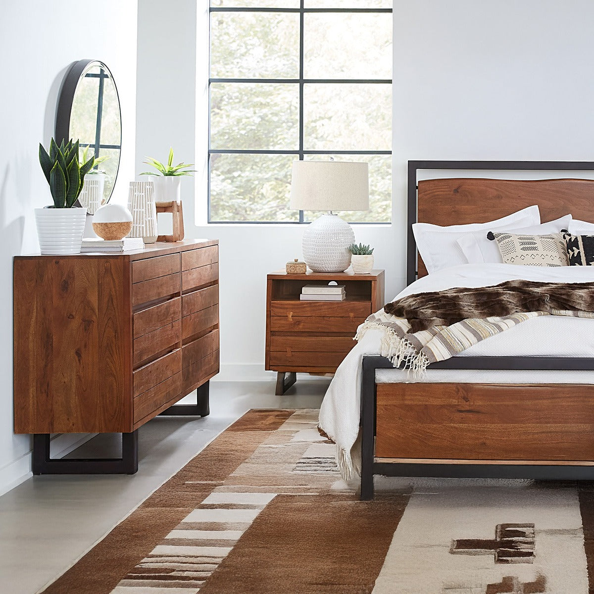 Aspen 58" Six Drawer Dresser in Walnut by Home Trends & Design at Eve Furniture