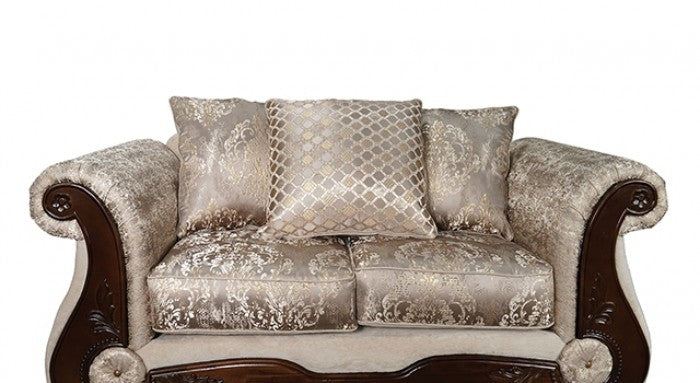 Fasciano Beige Tan 2- Piece Living Room Set by Furniture of America at Eve Furniture