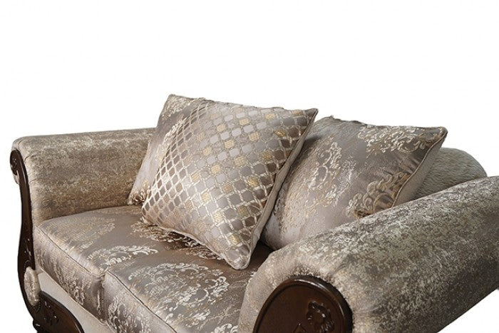 Fasciano Beige Tan 2- Piece Living Room Set by Furniture of America at Eve Furniture
