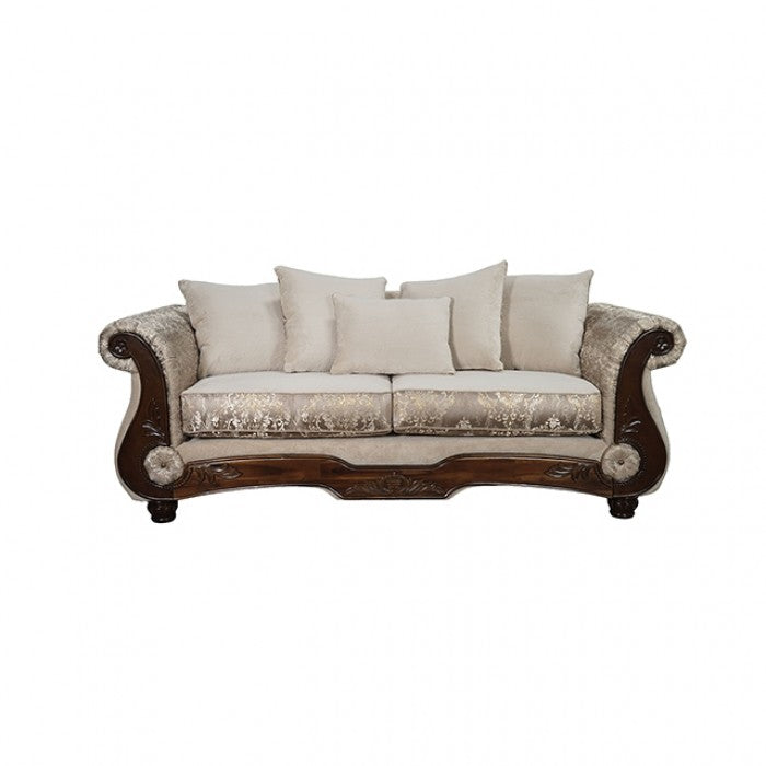 Fasciano Beige Tan 2- Piece Living Room Set by Furniture of America at Eve Furniture