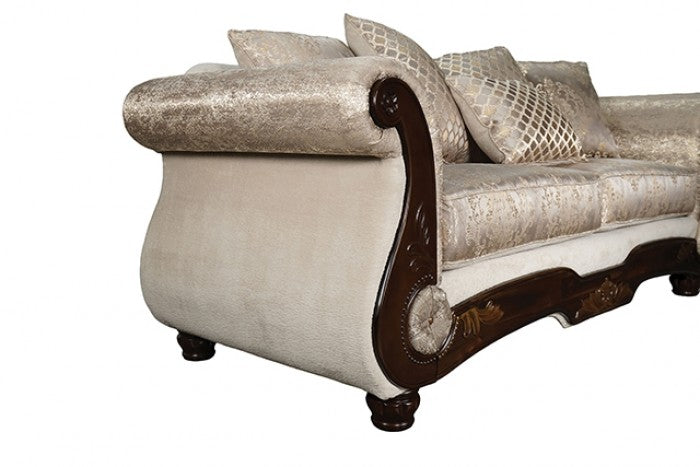 Fasciano Beige Tan 2- Piece Living Room Set by Furniture of America at Eve Furniture