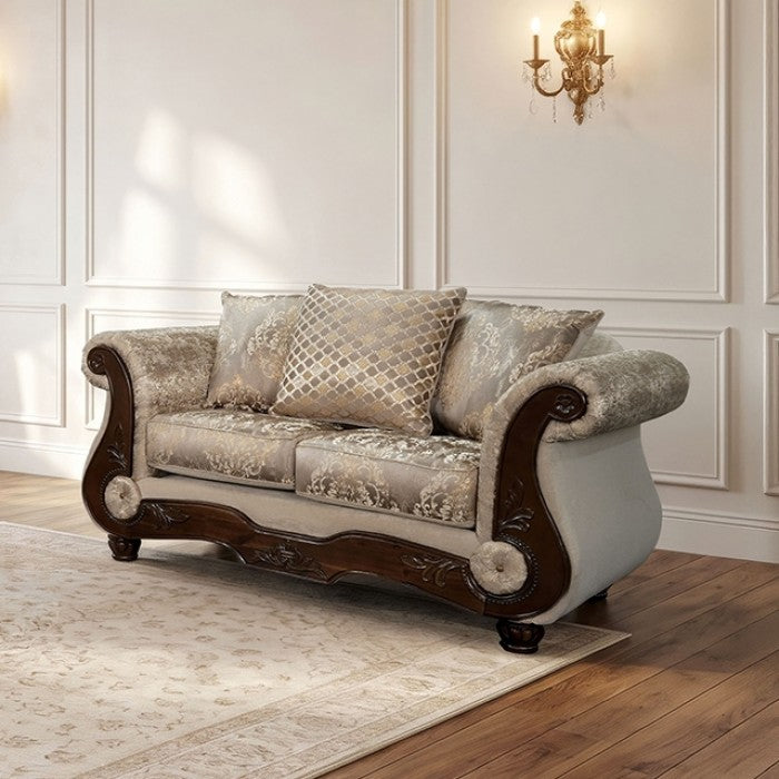 Fasciano Beige Tan Loveseat by Furniture of America at Eve Furniture