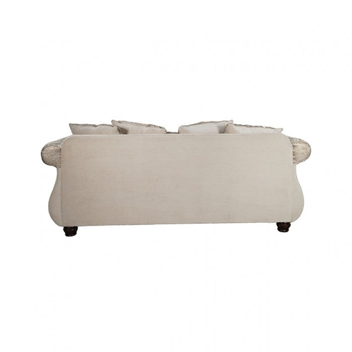 Fasciano Beige Tan/Dark Cherry- Living Room Set by Furniture of America at Eve Furniture