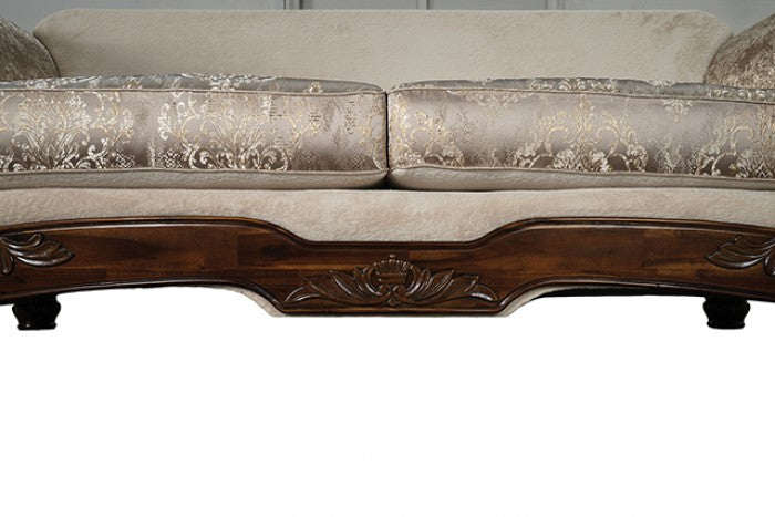Fasciano Beige Tan/Dark Cherry- Living Room Set by Furniture of America at Eve Furniture