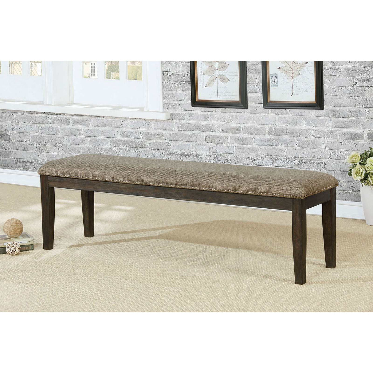 Faulk Espresso & Warm Gray 6-Piece Dining Room Set by Furniture of America at Eve Furniture