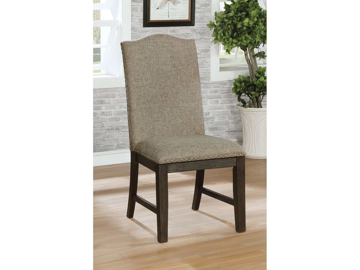 Faulk Espresso & Warm Gray 7-PieceDining Room Set by Furniture of America at Eve Furniture