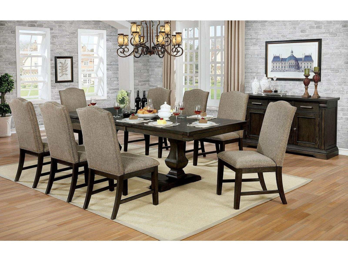 Faulk Espresso & Warm Gray 7-PieceDining Room Set by Furniture of America at Eve Furniture