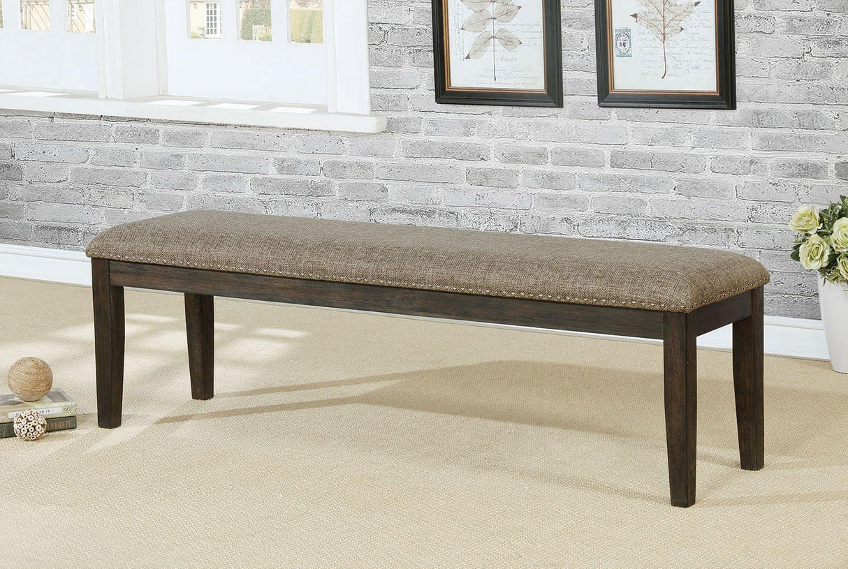 Faulk Espresso/Warm Gray Bench by Furniture of America at Eve Furniture