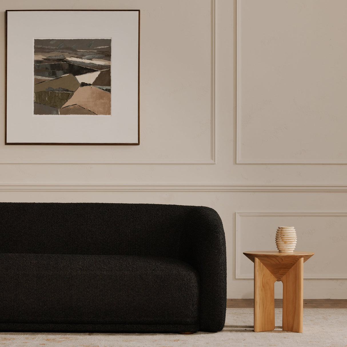 Faye Black Boucle Sofa by Moe's Home at Eve Furniture